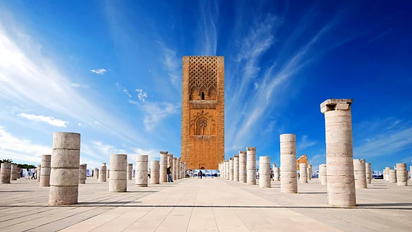 Esplanade columns leading to the Hassan Tower, Rabat